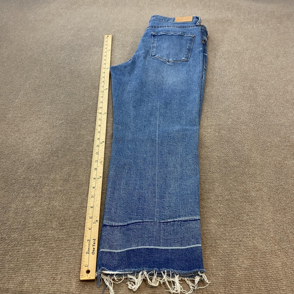 Dear‎ John Frankie Straight Jeans Womens 32 Blue High Rise Fringe Stretch Denim - Picture 11 of 14